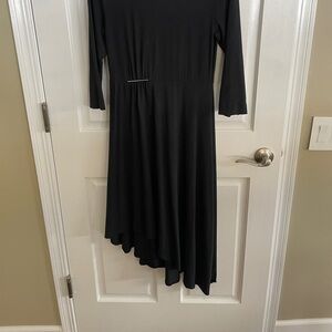 Elegant Black Asymmetrical Dress by Soft Surroundings XS